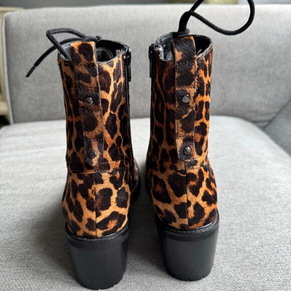 Seychelles Irresistible Leopard Pony Hair Leather Mid-Calf Lace-Up Boots Sz 8.5 - Picture 6 of 12